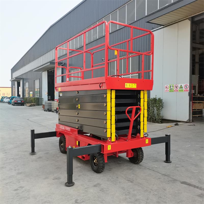 Lift remorcabil cu foarfece cu stabilizatoare